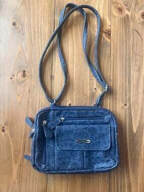 Multisac Zippy Blue Floral Shoulder Bag Adjustable Strap